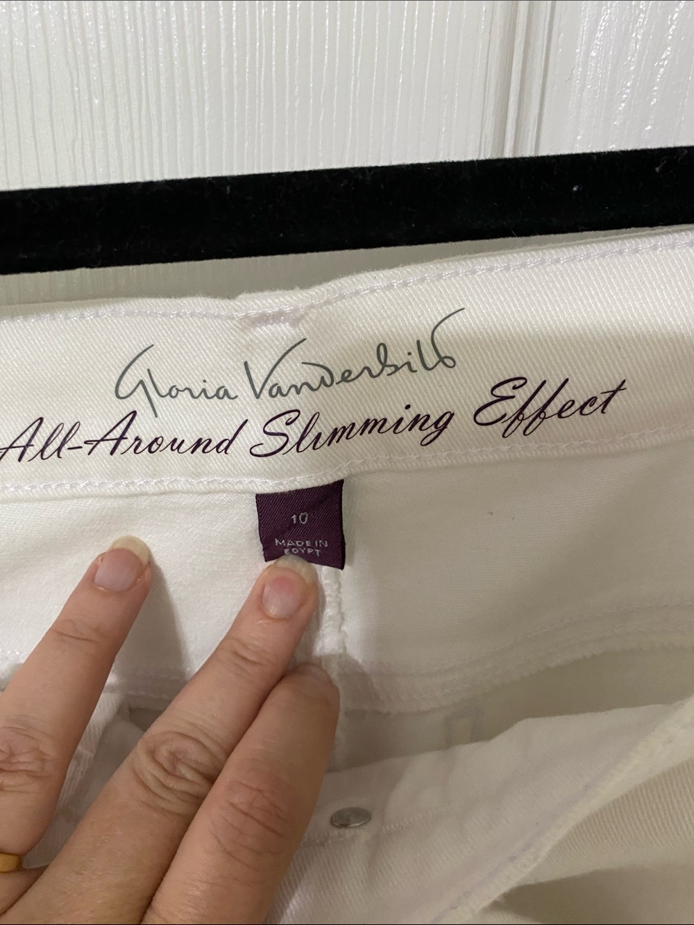 NWT Gloria Vanderbilt White Wide-Leg Cropped Jeans - Picture 9 of 10
